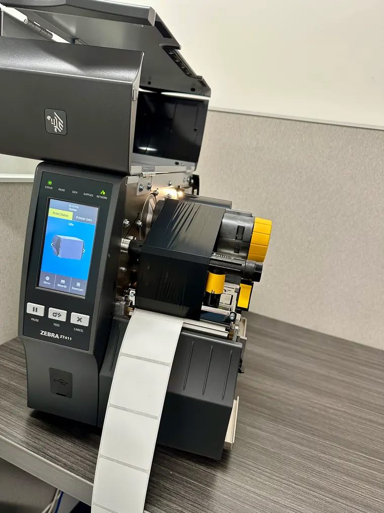 Warehouse barcode label printer installation