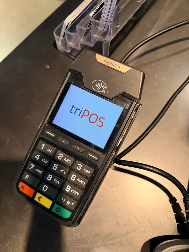 triPOS card payment terminal set up for retail checkout